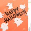 Hand Written Phrase Happy Halloween With Ghosts Near It destiné Phrase D Halloween