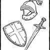 Helmet, Shield And Sword - Kiddicolour à Coloriage D Épée