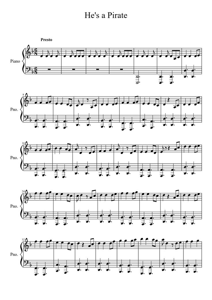 He&amp;#039;S A Pirate (Easy) | Music, Sheet Music, Piano Sheet Music tout Musique De Pirate