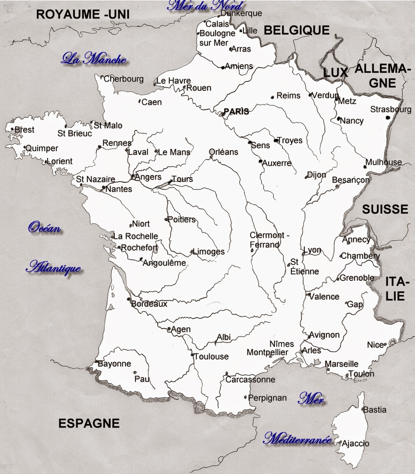 Histoire Géographie De St-Denis - Cours Et Documents encequiconcerne Carte De France Grande Ville