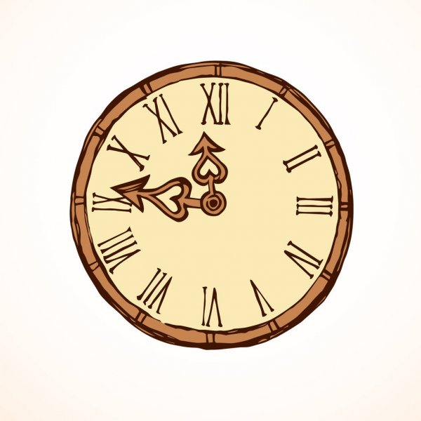 Horloge. Dessin Vectoriel — Image Vectorielle Marinka à Dessin D Horloge