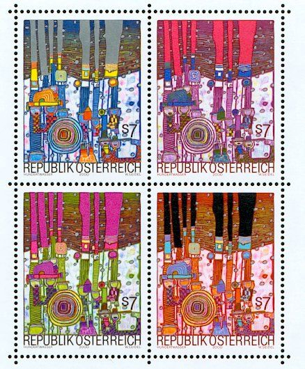 Hundertwasser | Stamp, Tampon De La Poste, Art Et Littérature concernant Hundertwasser Maternelle