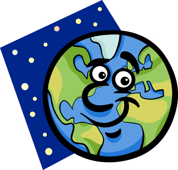 Illustration De Dessin Animé Drôle Planète Terre | Vecteur pour Image De La Terre Dessin