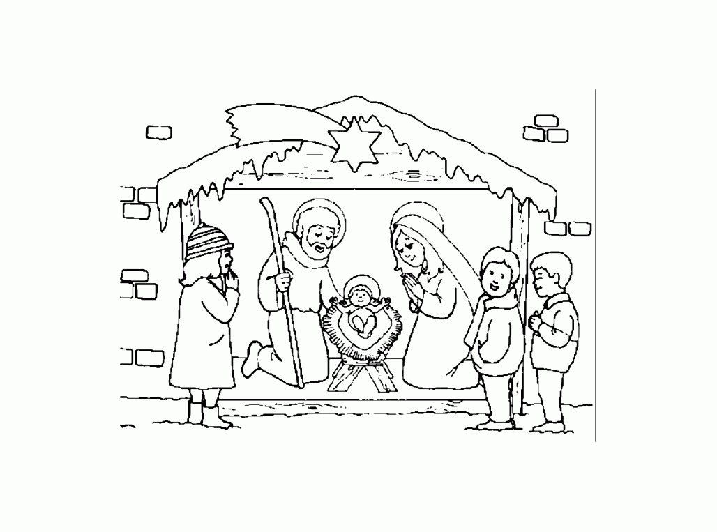 Image De Crèche De Noël À Imprimer Et Colorier - Coloriage tout Creche De Noel Coloriage