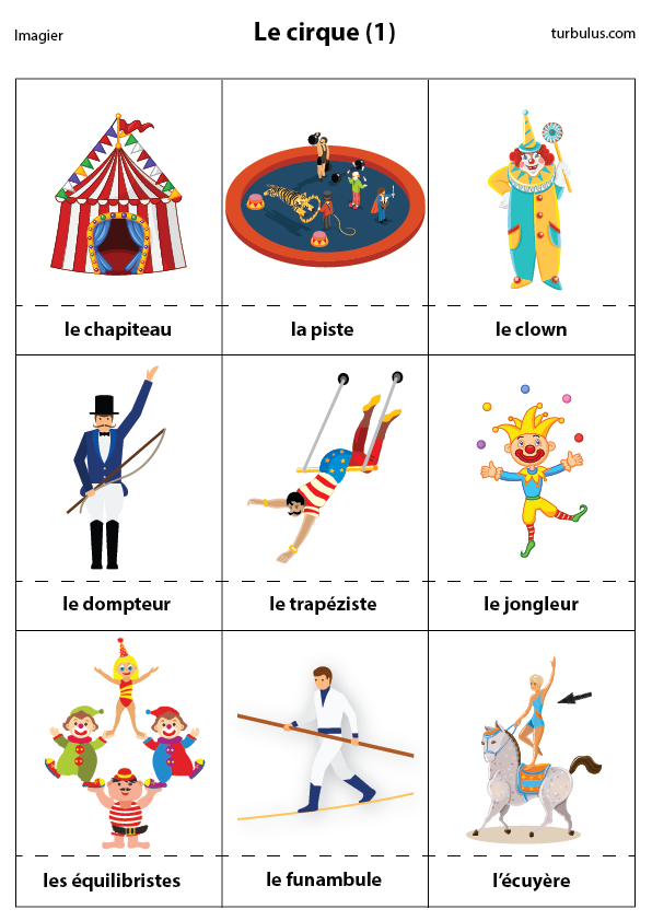 Imagier, Le Cirque (1) - Turbulus, Jeux Pour Enfants à Cirque Maternelle
