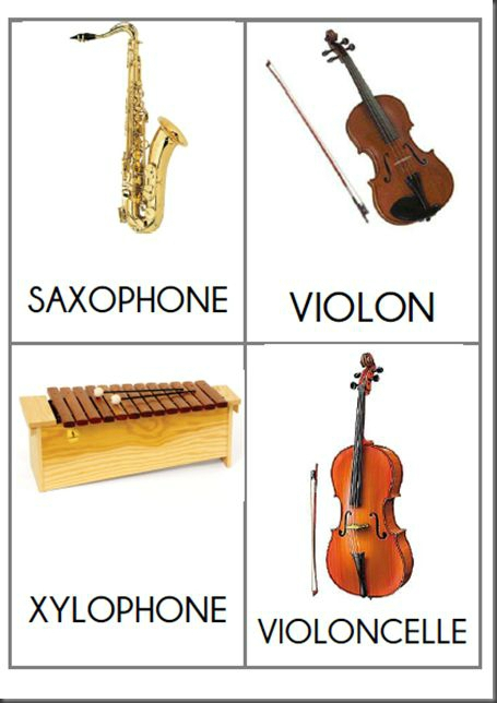Imagier Les Instruments De Musique - Les Petites Kanailles concernant Jeu Des Instruments De Musique