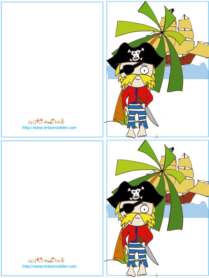 Imprimer La Carte D'Anniversaire - Pirate Et Son Bandeau serapportantà Carte Invitation Anniversaire Pirate