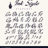 Ink Style Alphabet Retro Script Letters Royalty Free Vector pour Alphabet En Script