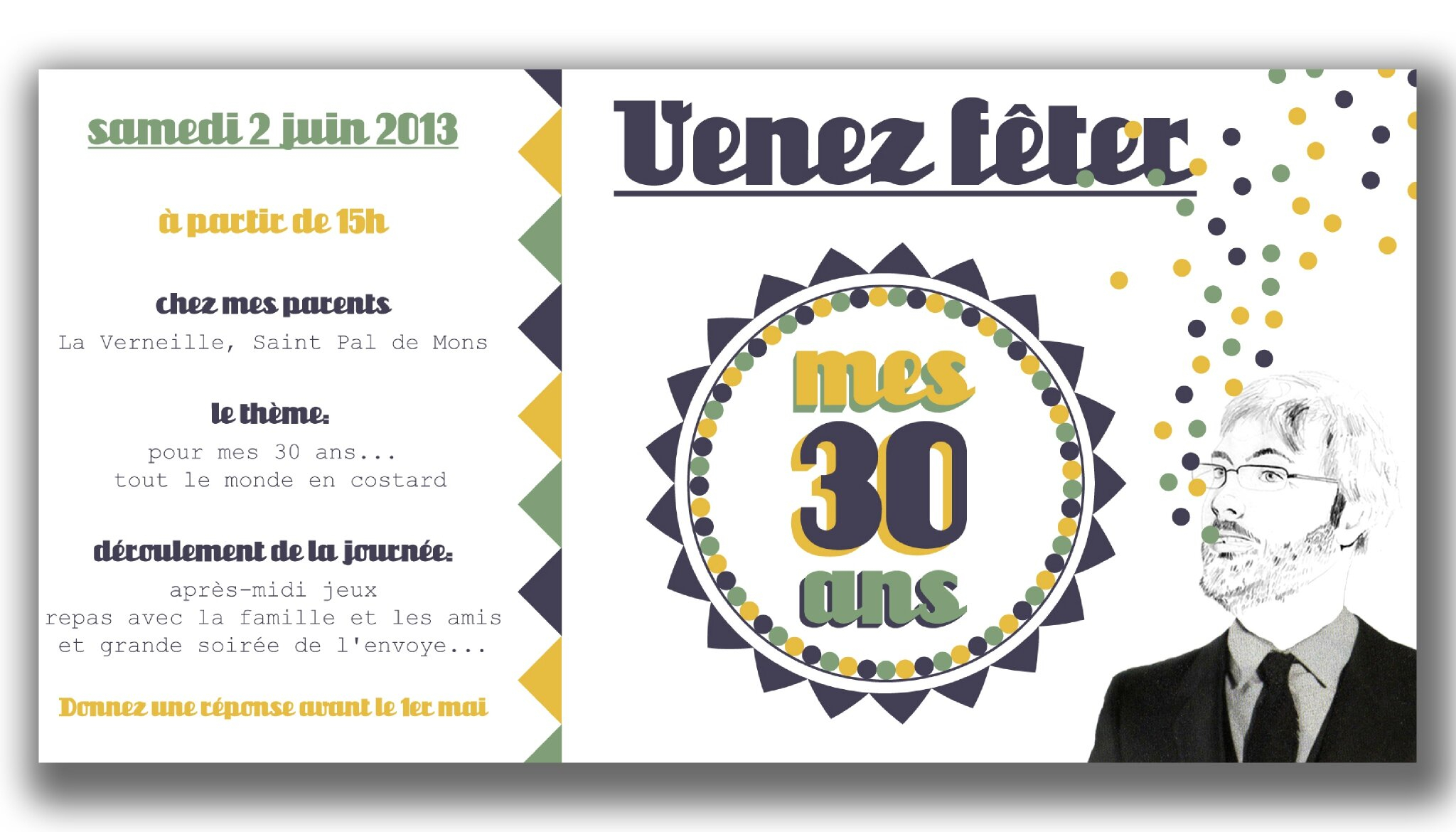 Invitation 30 Ans -2013- - Loren Chanaud Graphiste à Carton D Invitation Anniversaire Adulte