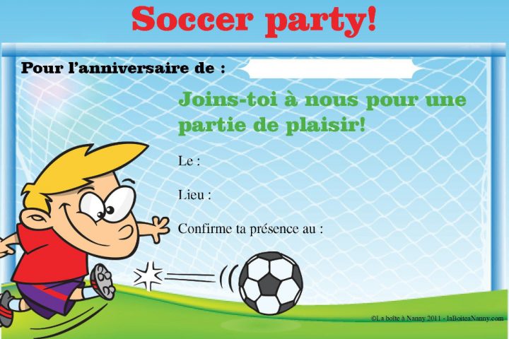 carte d invitation anniversaire pour garçon de 10 ans