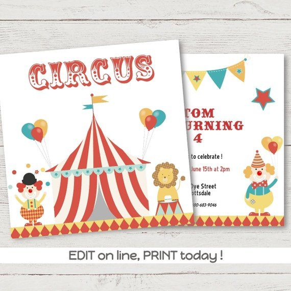Invitation Anniversaire Cirque À Imprimer, Anniversaire tout Invitation Anniversaire Enfant 5 Ans