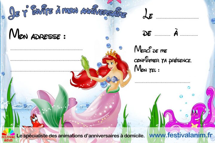 Invitation Anniversaire Fille 5 Ans Princesse à Carte Invitation A