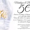 Invitation Anniversaire Mariage Flûtes De Champagne pour Texte Invitation 50 Ans De Mariage Noces D Or