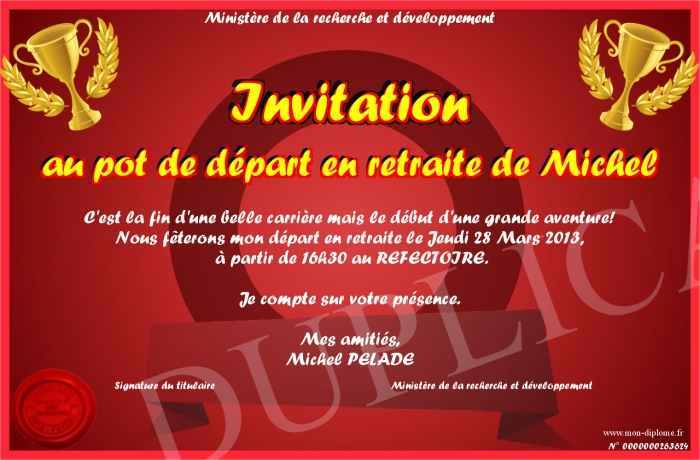 Invitation-Au-Pot-De-Depart-En-Retraite-De-Michel destiné Carton D Invitation Départ En Retraite Gratuit