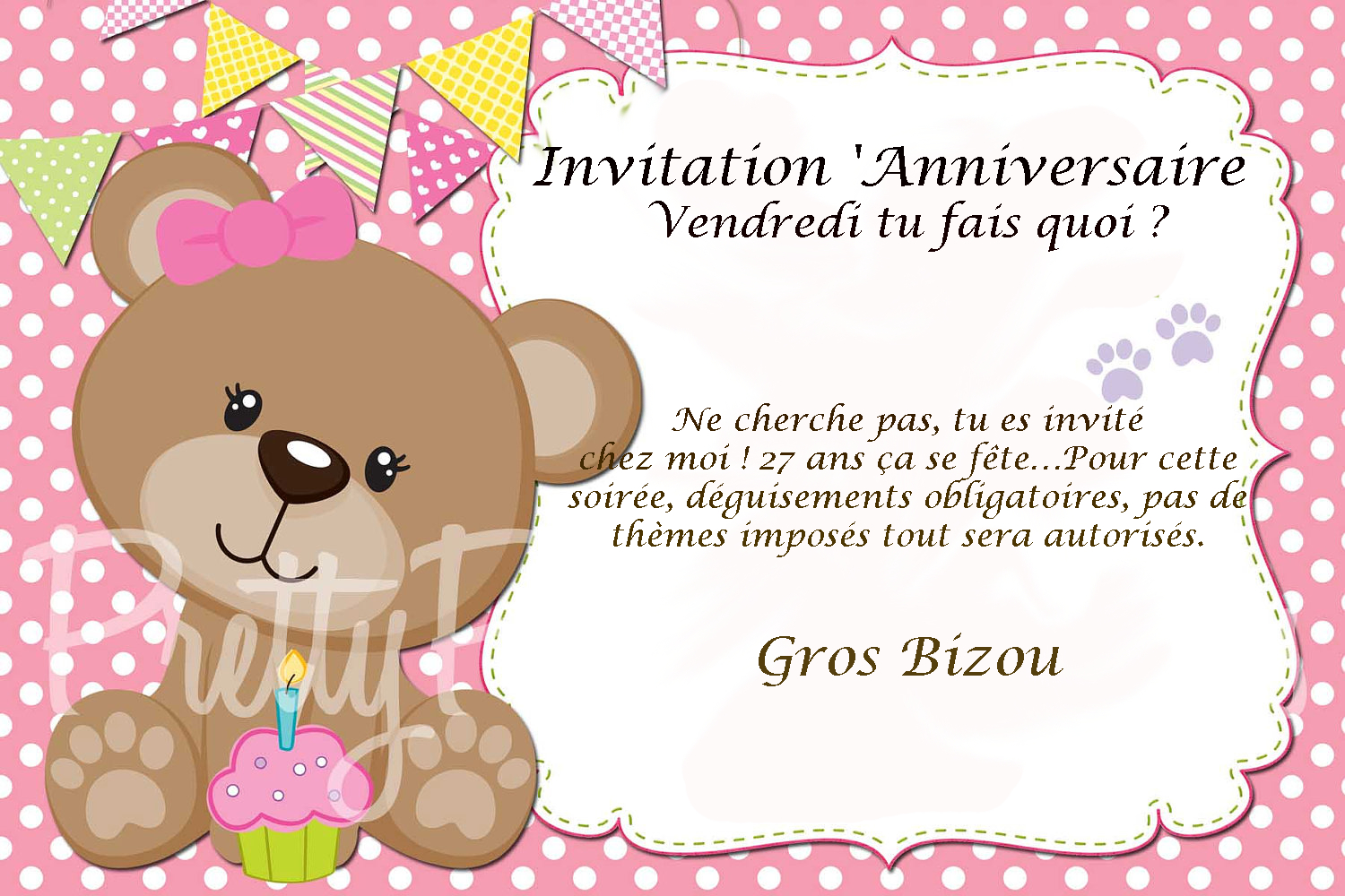D invite. Invitation a l'anniversaire. Teddy Invitation. L'Invitation. Exemple carte d'Invitation d'anniversaire.
