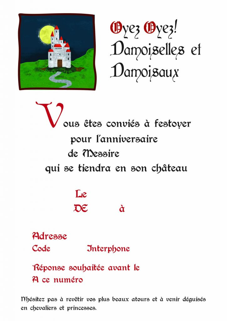 Invitation D&amp;#039;Anniversaire Chevalier #Printable serapportantà Invitation Chevalier