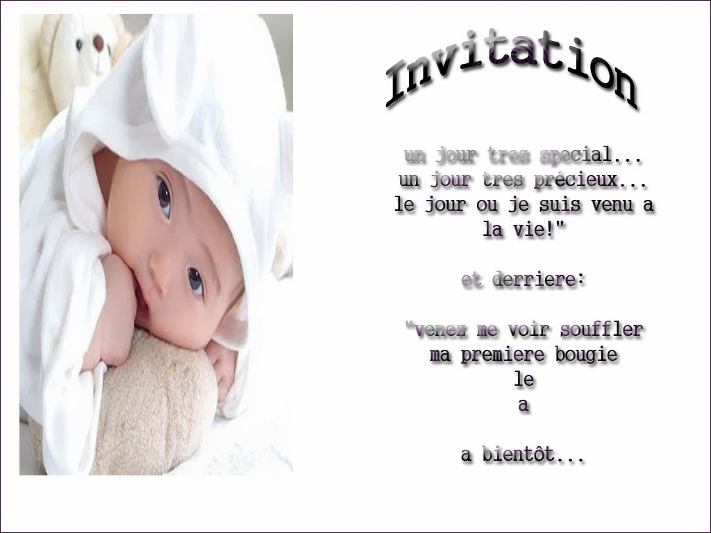 Invitation D'Anniversaire Pour Un Bébé | Meilleurs Voeux avec Invitation Anniversaire Bébé 1 An