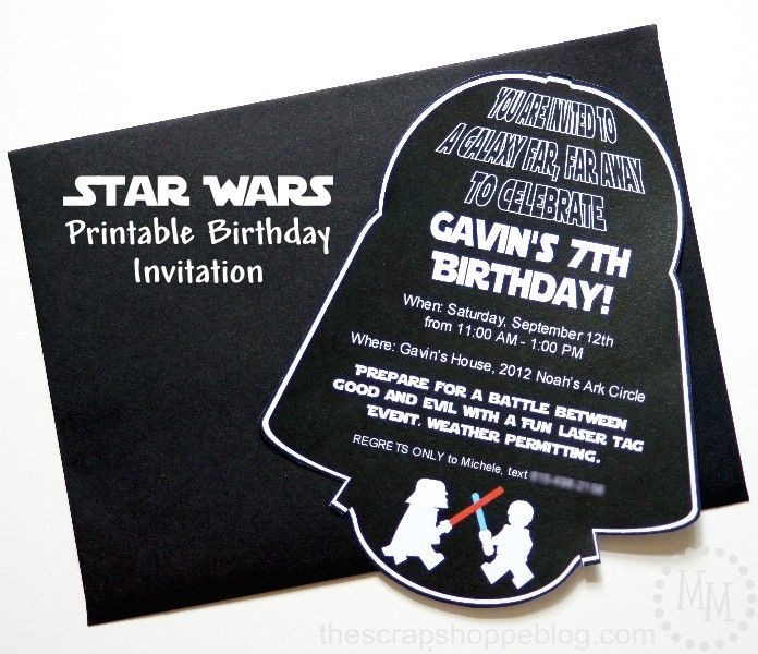 Invitation D&amp;#039;Anniversaire Star Wars New Star Wars Darth encequiconcerne Carte D Invitation Star Wars