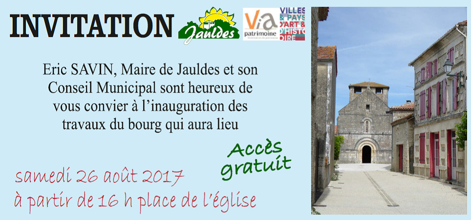 Invitation Inauguration Du Bourg | Actualités Jauldes dedans Invitation À Une Inauguration