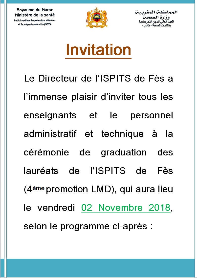 Invitation - Ispits Fes pour Lettre Invitation Manifestation Sportive