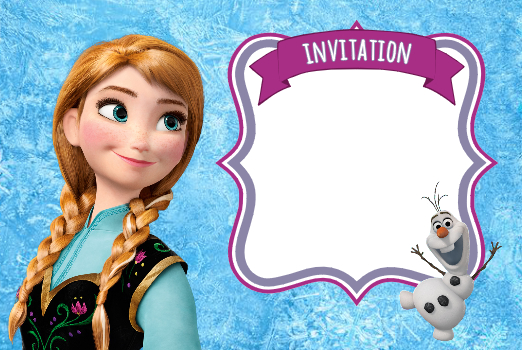 Invitation-Reine-Des-Neiges-Anna-Frozen serapportantà Carte D Invitation Anniversaire La Reine Des Neiges