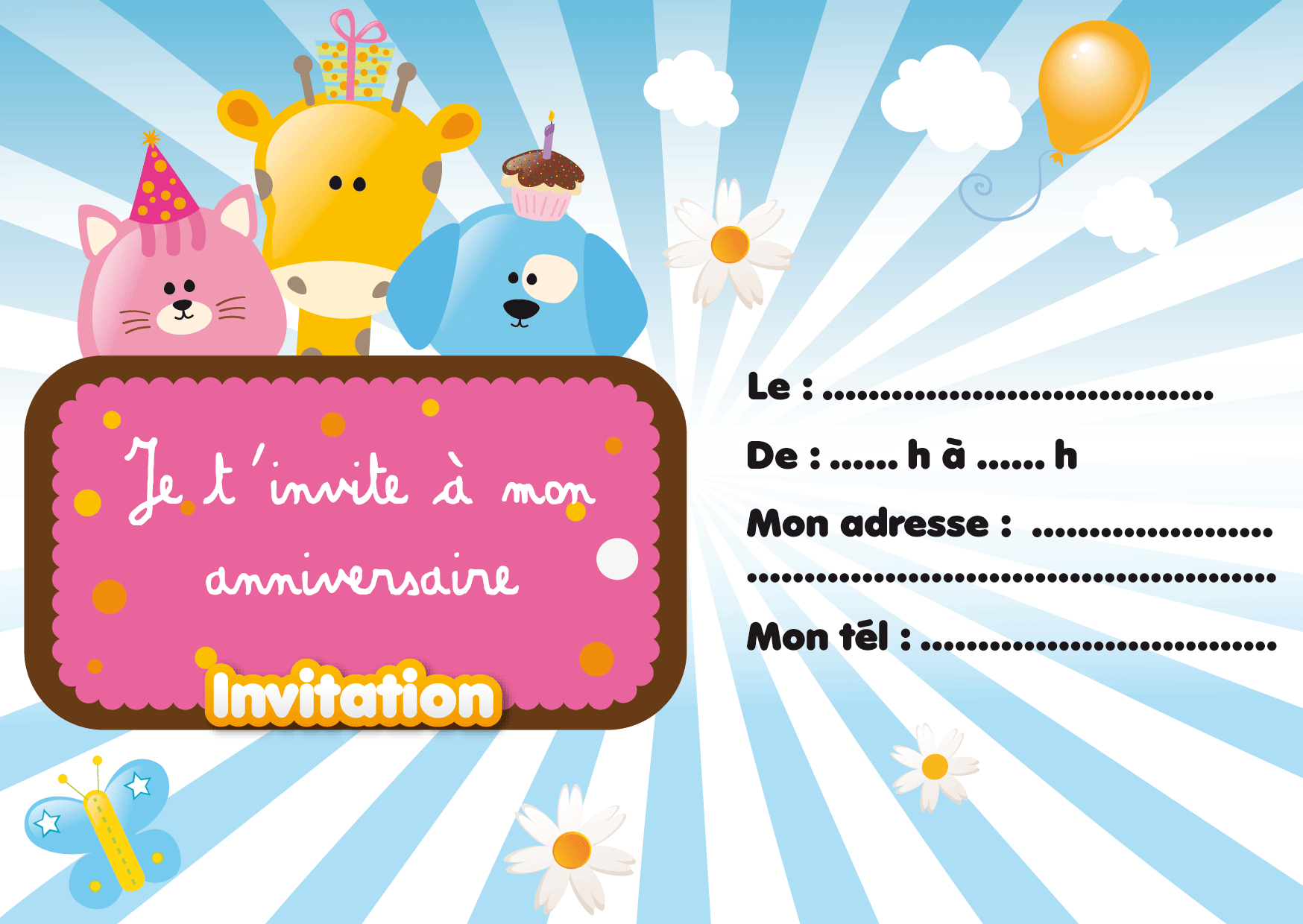 Invitations Anniversaires - Page 2 intérieur Carte Invitation Anniversaire Adulte Gratuite A Imprimer