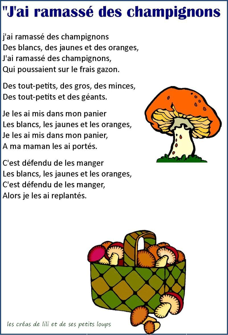 J&amp;#039;Ai Ramassé Des Champignons - Recherche Google intérieur Chanson Maternelle Mp3