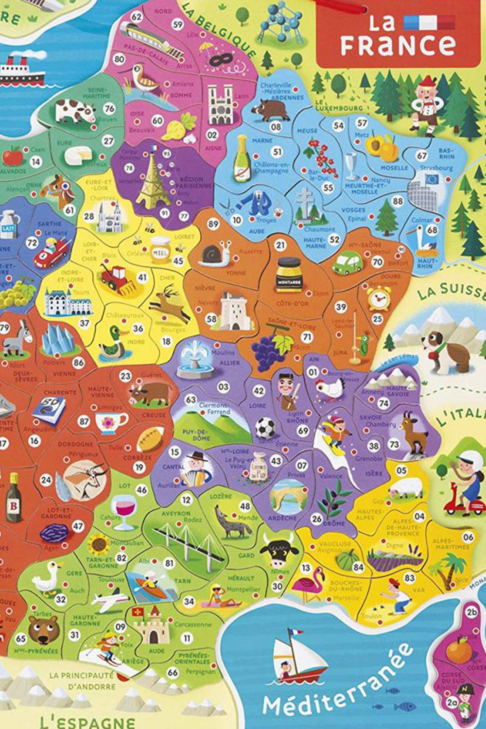 Janod &gt; Puzzles Éducatifs &gt; Puzzles Par Thèmes &gt; Puzzles destiné Carte De France Pour Enfant
