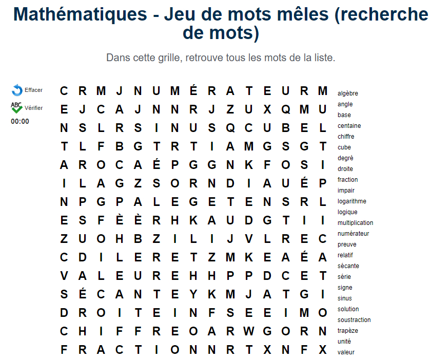 Jeu De Mots Mêlés Avec Les Mathématiques En 2020 (Avec concernant Jeu De Mots Meles Gratuit En Francais