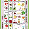 Jeu Des Fruits Et Légumes Fiche D'Exercices - Fiches avec Fruits Et Legumes Vocabulaire