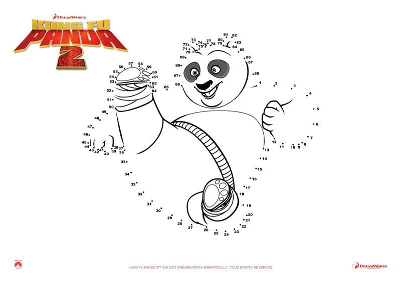 Jeu Kung Fu Panda 2: Relier Les Points De Po | Momes dedans Jeu Relier Les Points En Ligne