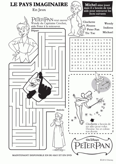 Jeux Et Coloriage Peter Pan pour Labyrinthes À Imprimer