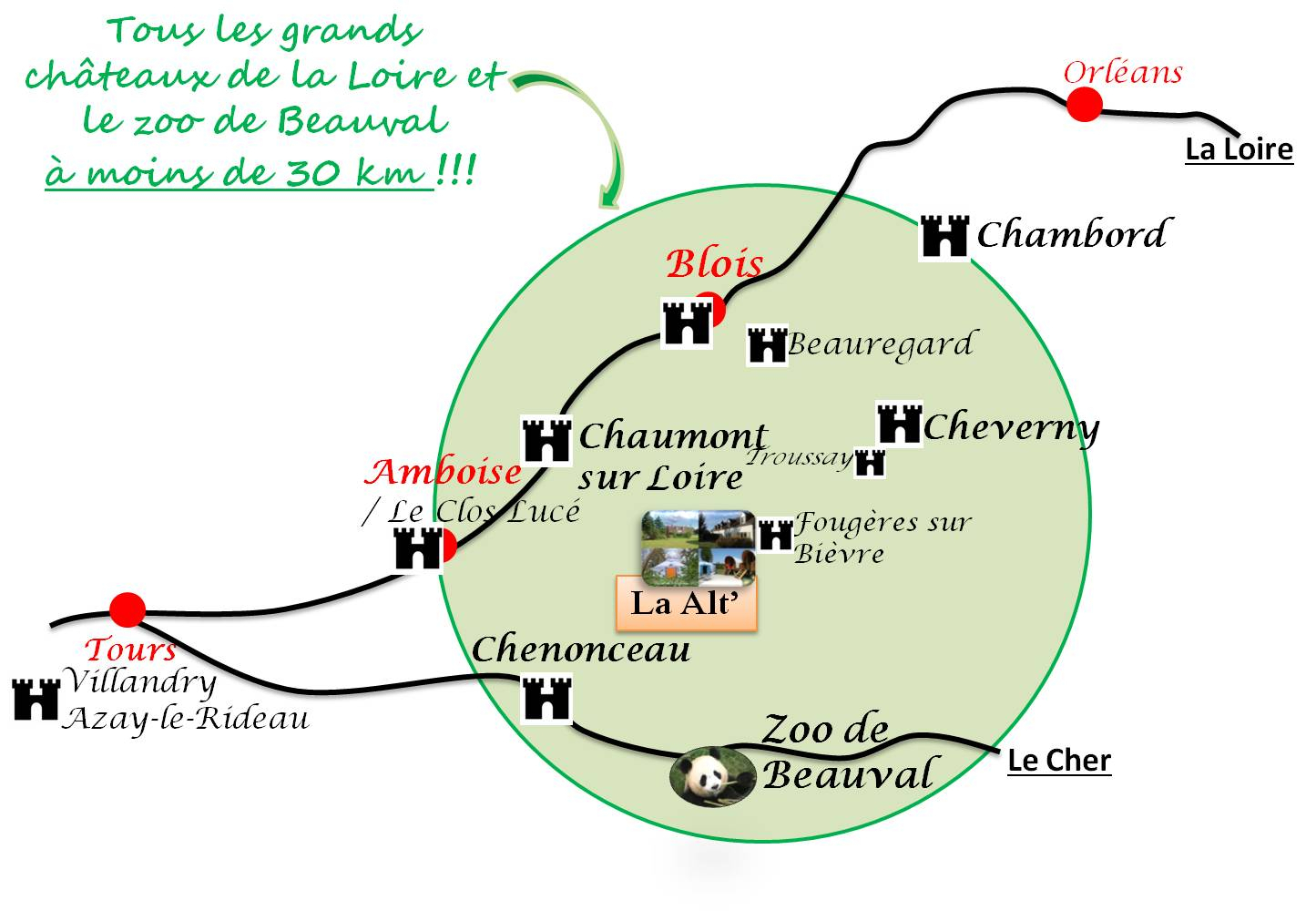 La Alt' - Location Châteaux De La Loire Et Zoo De Beauval tout Carte Des Chateaux De La Loire Circuit