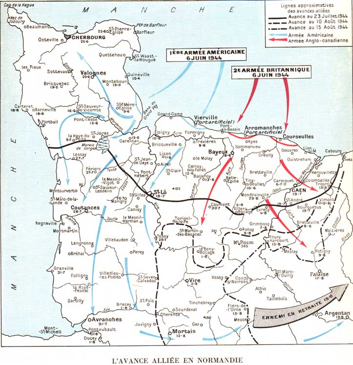La Bataille De Normandie (7 Juin 1944 - 21 Août 1944) concernant Regle De La Bataille Carte