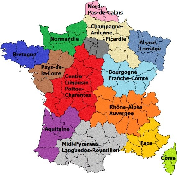 La Carte De France Avec Ses Régions - Arts Et Voyages pour Plan De La France Par Departement