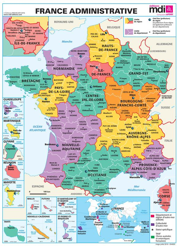 La Carte France Relief Et France Nouvelles Régions à Carte Des Régions De France À Imprimer