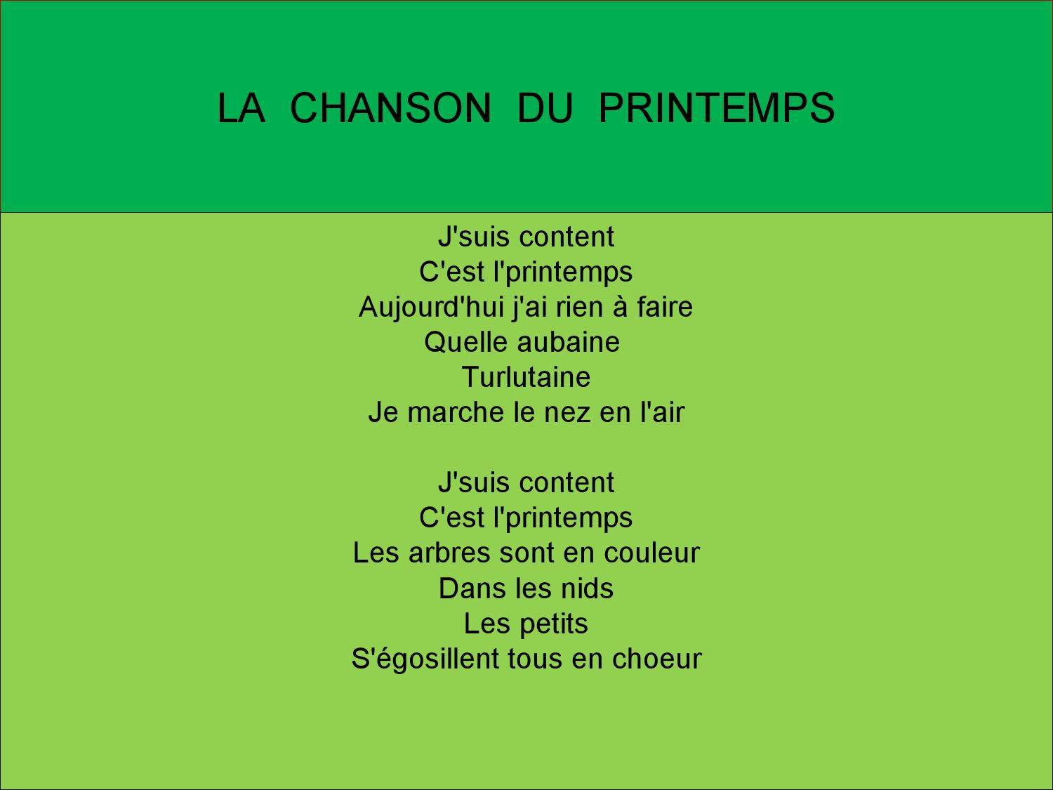 La Chanson Du Printemps Henri Dès Chantes Ii By Jesús dedans Chanson Printemps
