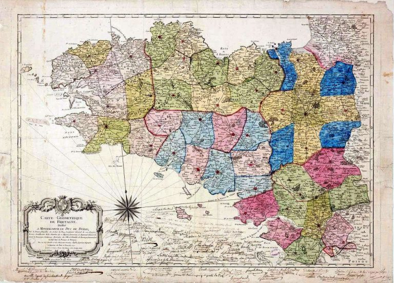 La Division De La Province De Bretagne En Cinq serapportantà Anciennes Provinces Françaises Carte
