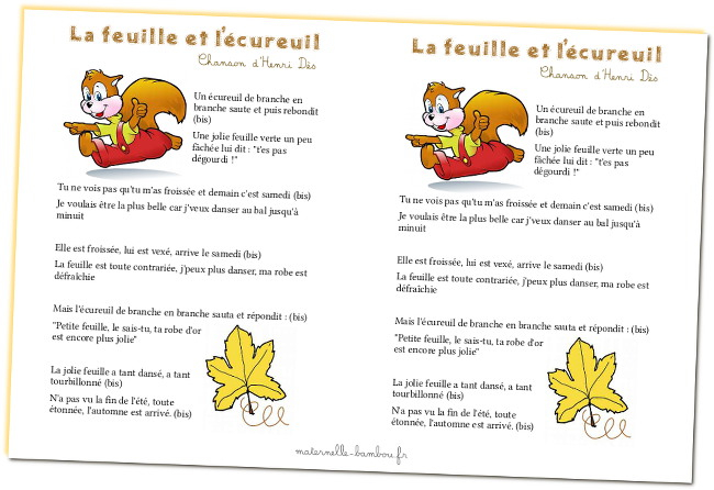 La Feuille Et L'Écureuil | Chanson D'Henri Dès concernant Chanson De L Oranger