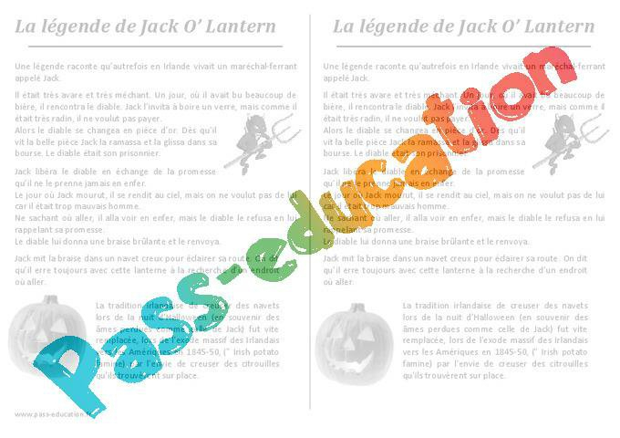 La Légende De Jack O Lantern - Halloween - Récit - Ce2 pour Halloween Cycle 3