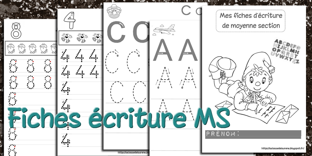 La Maternelle De Laurène: Fiches D'Écriture Majuscules Ms intérieur Apprendre Ecriture Maternelle
