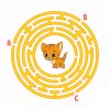 Labyrinthe De Cercle. Animal Chat. Jeu Pour Les Enfants dedans Le Jeu Du Cercle