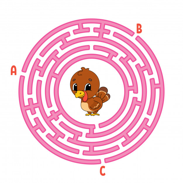 Labyrinthe De Cercle. Jeu Pour Les Enfants. Oiseau De tout Le Jeu Du Cercle