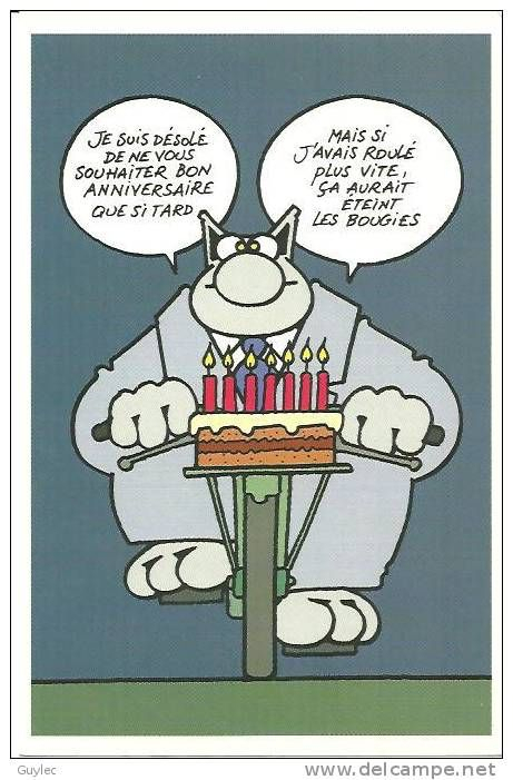 Le Chat De Philippe Geluck - Carte Anniversaire &amp;quot; | For concernant Bon Anniversaire Humour Video