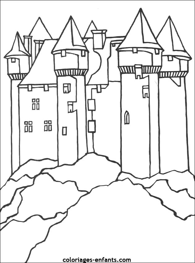 Le Château De Val À Colorier concernant Image De Chateau Fort A Imprimer