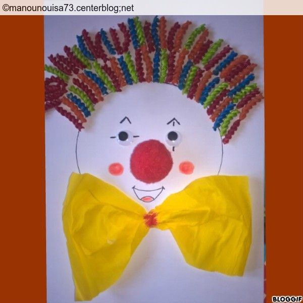 Le Clown Pâtes | Art Pour Les Enfants, Activités Halloween concernant Activité Manuelle Cirque