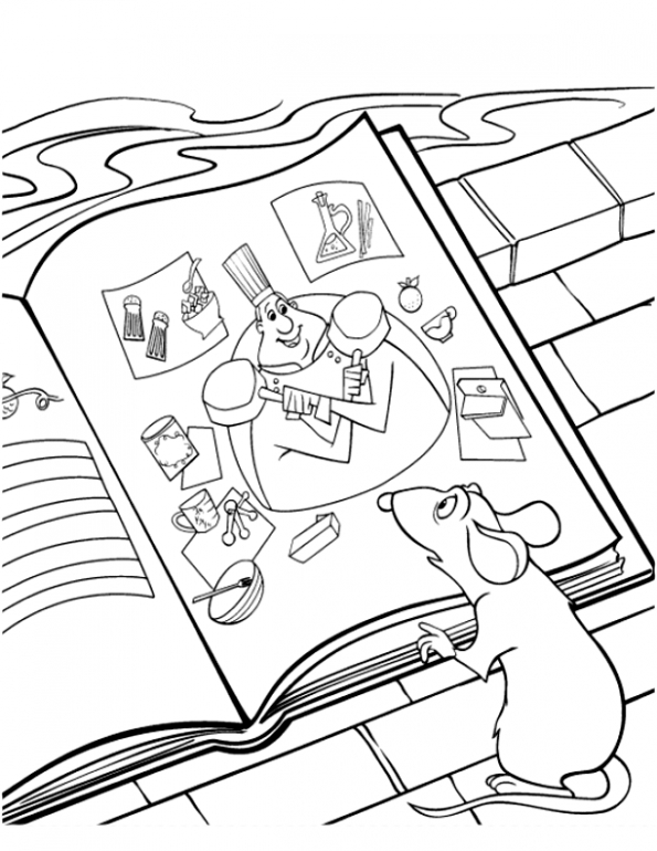 Le Livre De Cuisine Est Un Coloriage De Ratatouille destiné Livre De Coloriage À Imprimer
