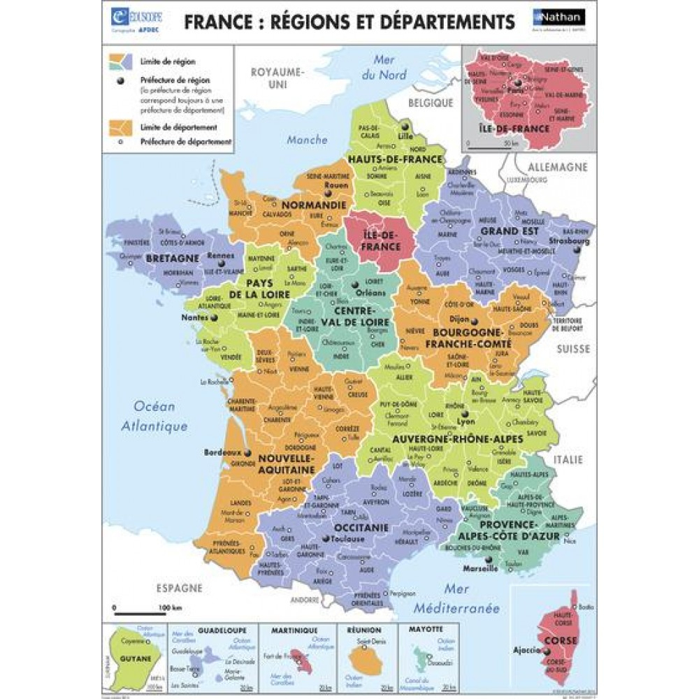 Le Relief De La France / France : Régions Et Départements à Carte De La France Avec Les Régions