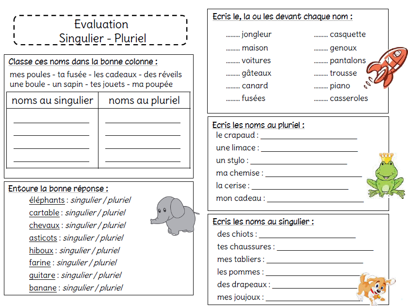 L'École De Crevette - | Exercice Grammaire Ce1, Evaluation tout Francais Facile Ce1