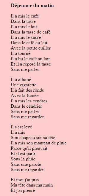 Lecture D'Un Poème - 'Déjeuner Du Matin¡ (Jacques Prévert destiné Poeme De Jacque Prevert